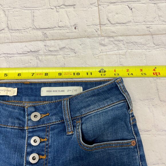 Anthropologie Pilcro & The Letterpress High Rise Flare Jeans 27 Denim D040 -5 - Picture 4 of 16